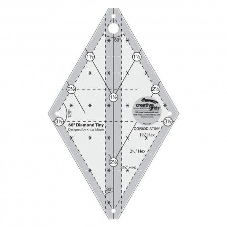 Creative Grids Non-Slip 60° Tiny Diamond Ruler